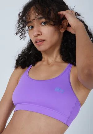 Sports Bra, crossed straps, purple