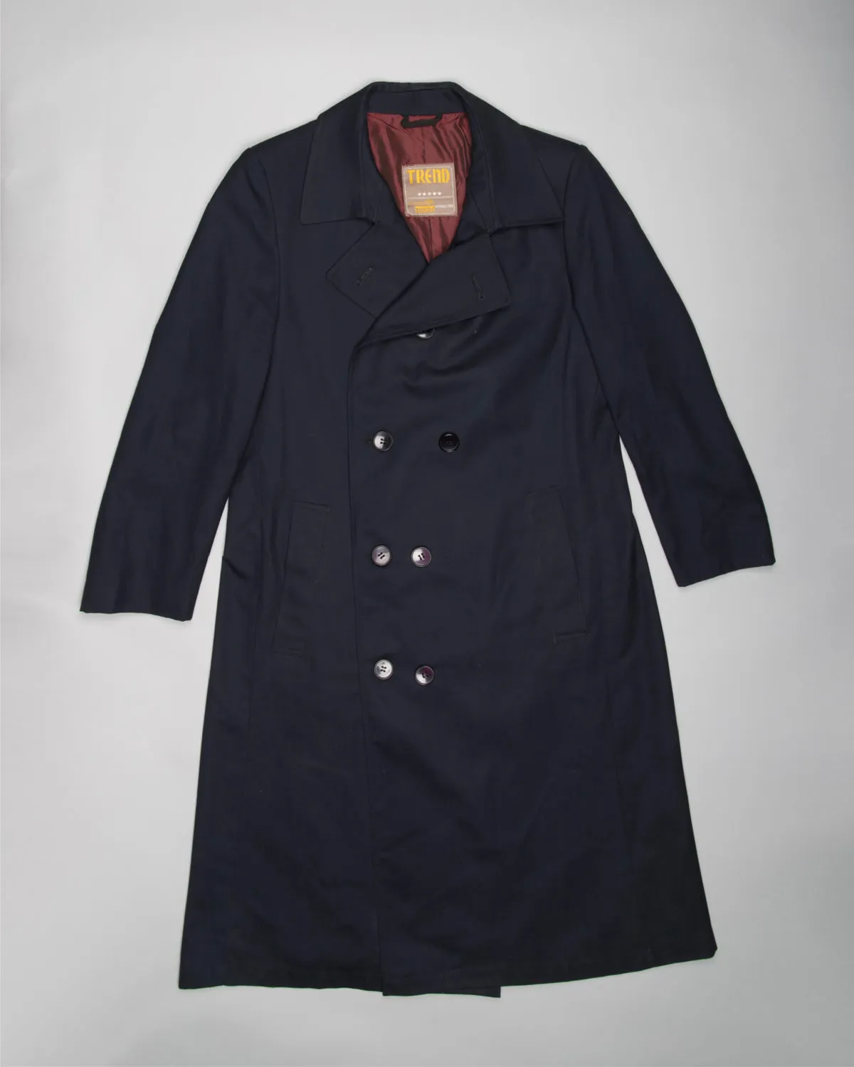 Tessuto bossi dark navy casual fit trench coat