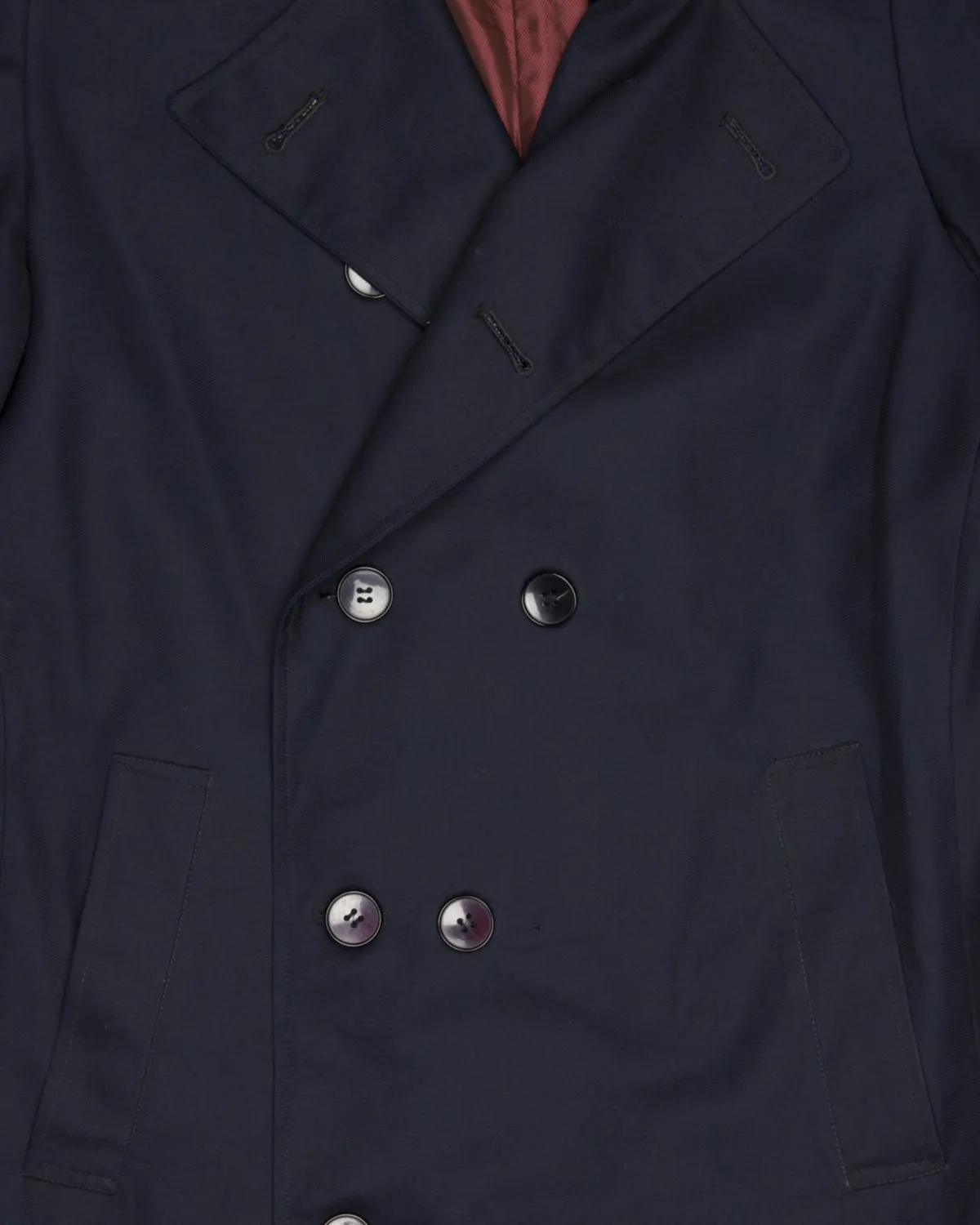 Tessuto bossi dark navy casual fit trench coat
