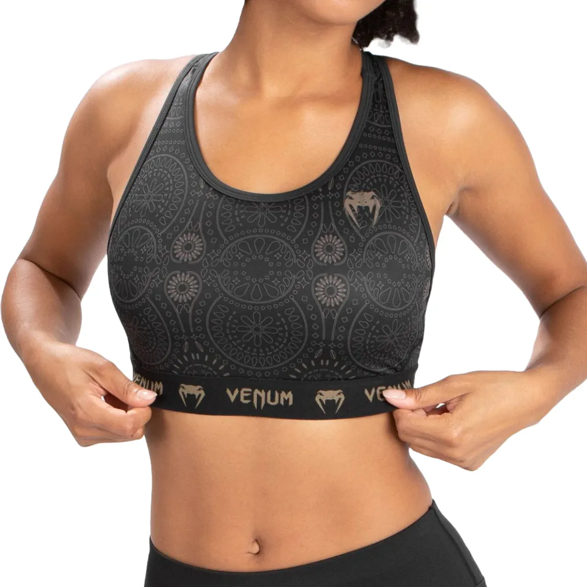 Venum Women Santa Muerte Dark Side Sports Bra Black/Brown