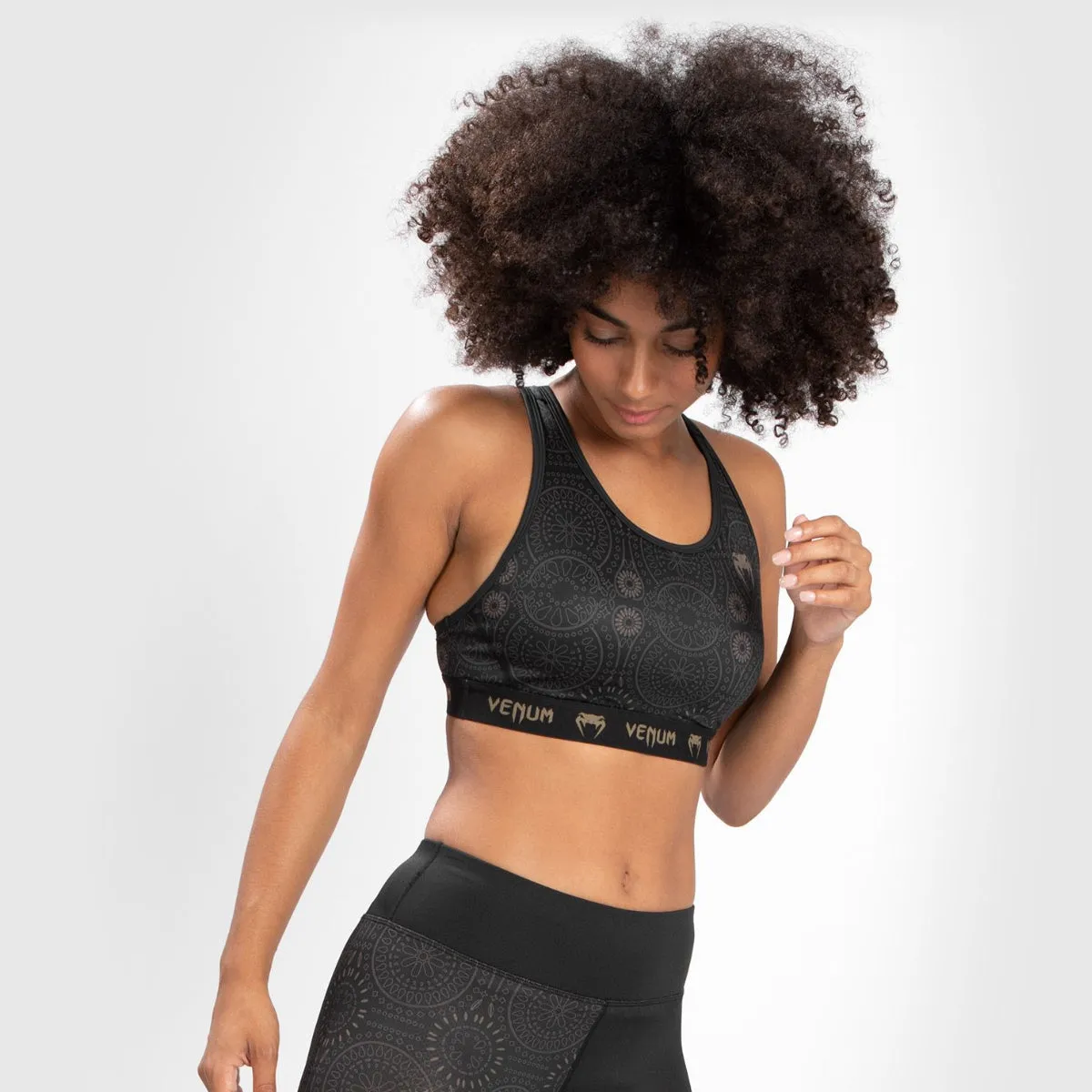 Venum Women Santa Muerte Dark Side Sports Bra Black/Brown