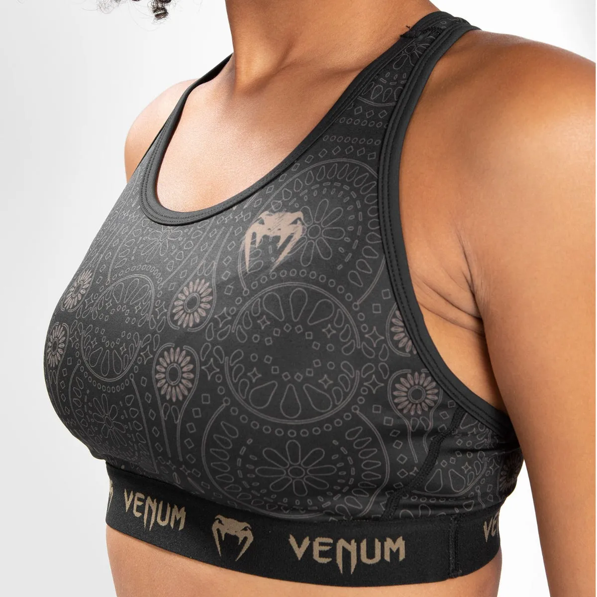 Venum Women Santa Muerte Dark Side Sports Bra Black/Brown