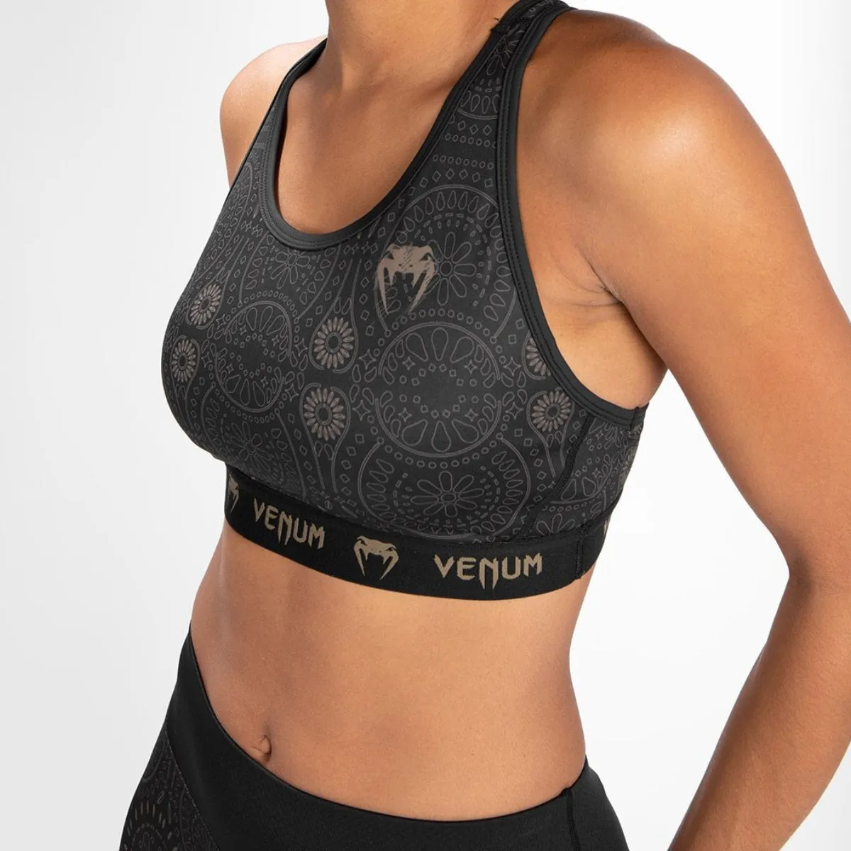 Venum Women Santa Muerte Dark Side Sports Bra Black/Brown